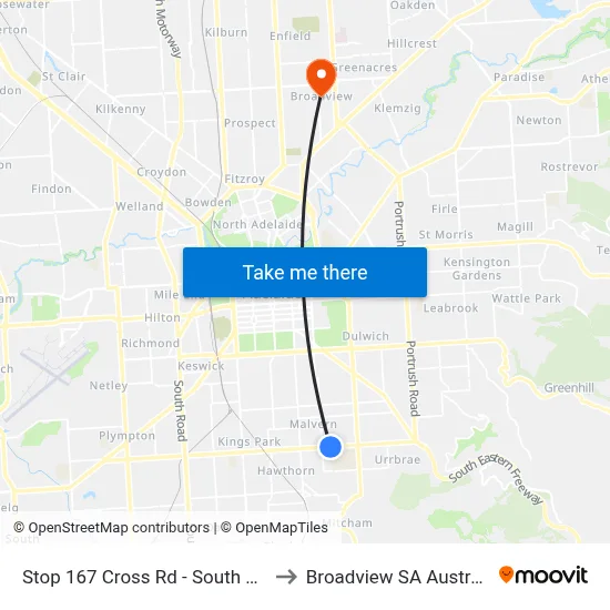 Stop 167 Cross Rd - South side to Broadview SA Australia map