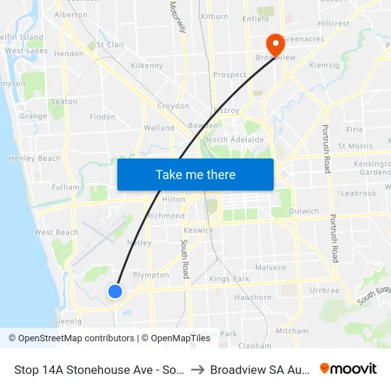 Stop 14A Stonehouse Ave - South side to Broadview SA Australia map