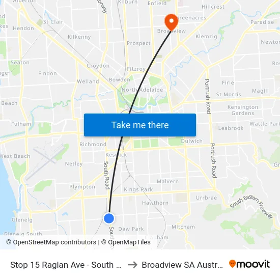 Stop 15 Raglan Ave - South side to Broadview SA Australia map