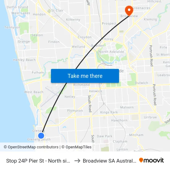Stop 24P Pier St - North side to Broadview SA Australia map
