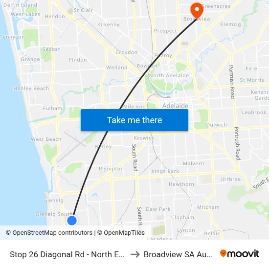 Stop 26 Diagonal Rd - North East side to Broadview SA Australia map