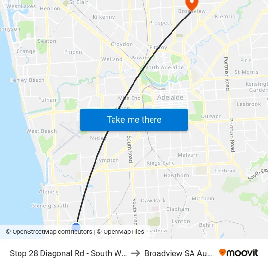 Stop 28 Diagonal Rd - South West side to Broadview SA Australia map