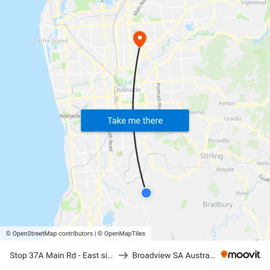 Stop 37A Main Rd - East side to Broadview SA Australia map