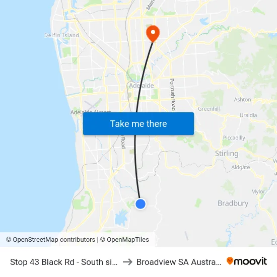 Stop 43 Black Rd - South side to Broadview SA Australia map