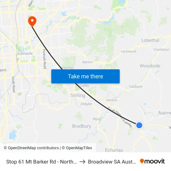 Stop 61 Mt Barker Rd - North side to Broadview SA Australia map