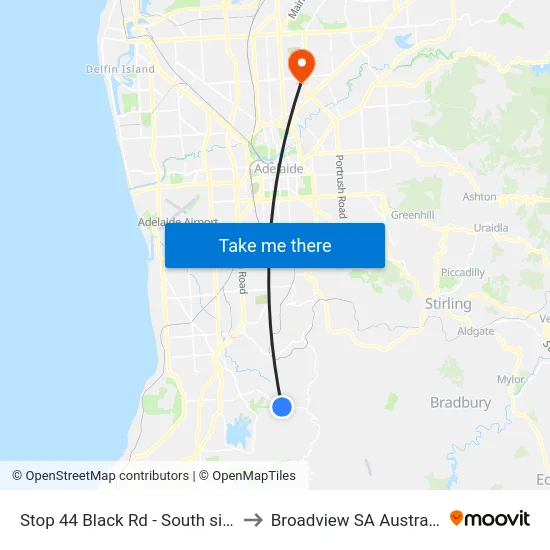 Stop 44 Black Rd - South side to Broadview SA Australia map