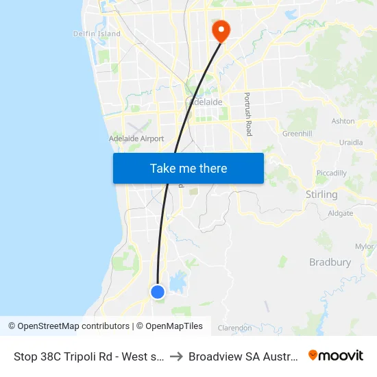 Stop 38C Tripoli Rd - West side to Broadview SA Australia map