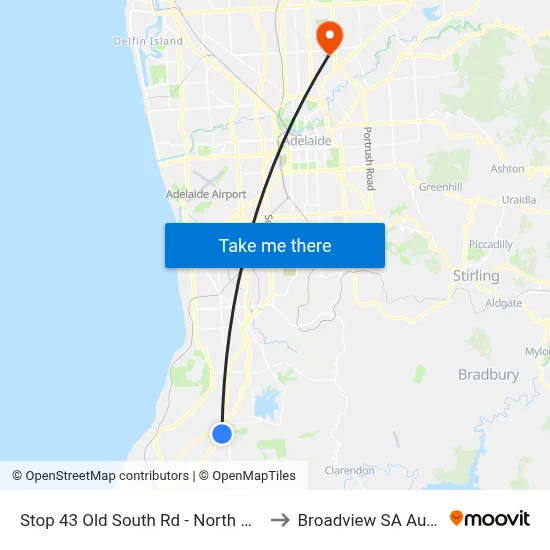 Stop 43 Old South Rd - North West side to Broadview SA Australia map