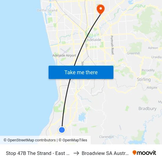 Stop 47B The Strand - East side to Broadview SA Australia map