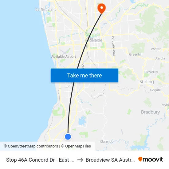 Stop 46A Concord Dr - East side to Broadview SA Australia map