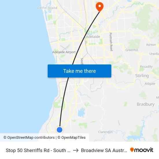 Stop 50 Sherriffs Rd - South side to Broadview SA Australia map