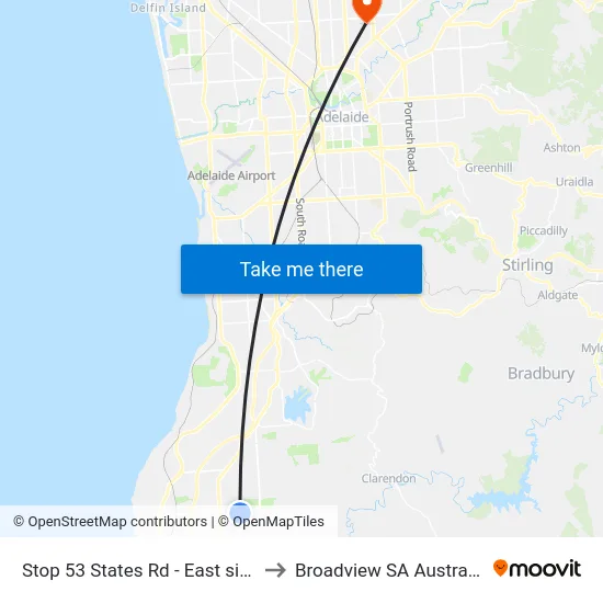 Stop 53 States Rd - East side to Broadview SA Australia map