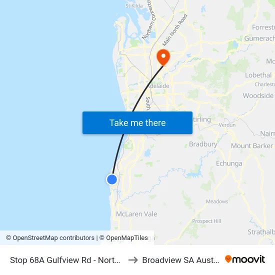 Stop 68A Gulfview Rd - North side to Broadview SA Australia map