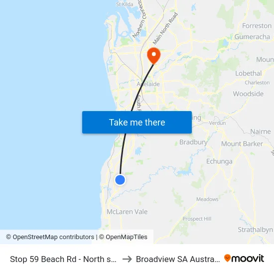 Stop 59 Beach Rd - North side to Broadview SA Australia map