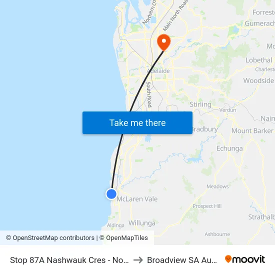 Stop 87A Nashwauk Cres - North side to Broadview SA Australia map