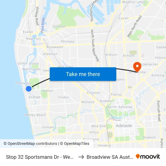 Stop 32 Sportsmans Dr - West side to Broadview SA Australia map