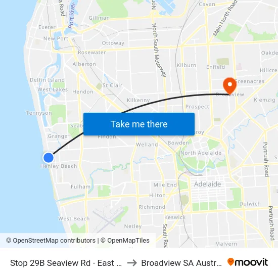 Stop 29B Seaview Rd - East side to Broadview SA Australia map