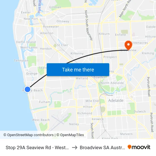 Stop 29A Seaview Rd - West side to Broadview SA Australia map