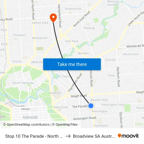 Stop 10 The Parade - North side to Broadview SA Australia map