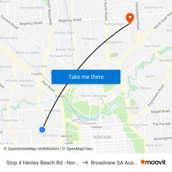Stop 4 Henley Beach Rd - North side to Broadview SA Australia map