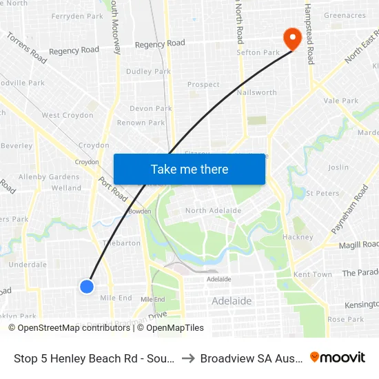 Stop 5 Henley Beach Rd - South side to Broadview SA Australia map