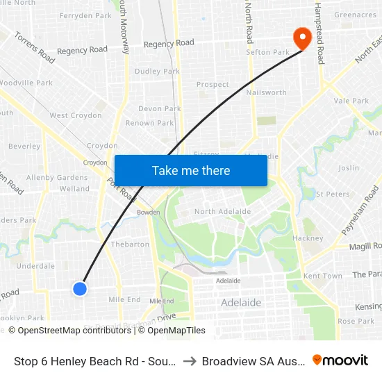 Stop 6 Henley Beach Rd - South side to Broadview SA Australia map