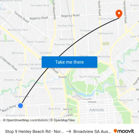Stop 9 Henley Beach Rd - North side to Broadview SA Australia map