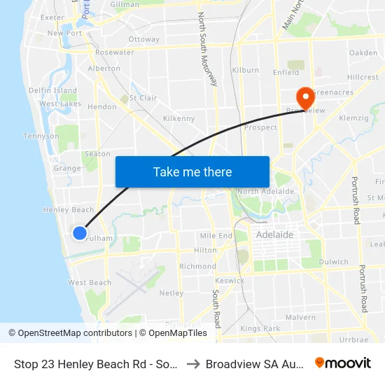Stop 23 Henley Beach Rd - South side to Broadview SA Australia map
