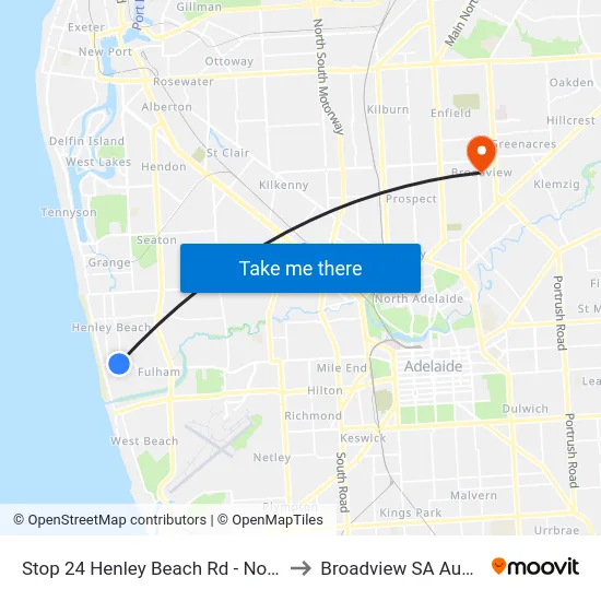 Stop 24 Henley Beach Rd - North side to Broadview SA Australia map