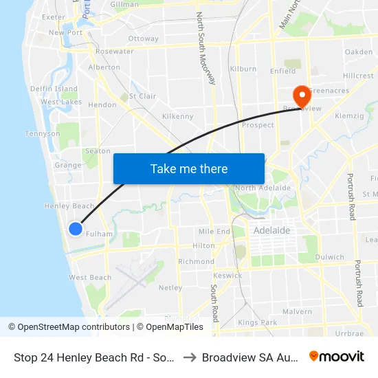 Stop 24 Henley Beach Rd - South side to Broadview SA Australia map