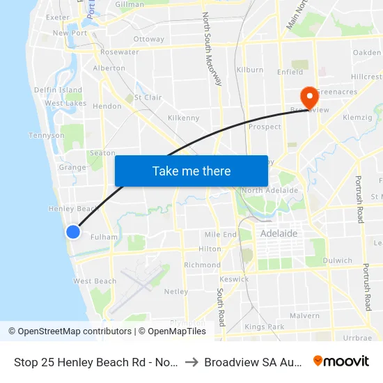 Stop 25 Henley Beach Rd - North side to Broadview SA Australia map