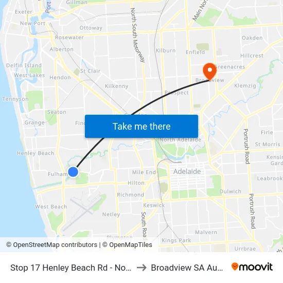 Stop 17 Henley Beach Rd - North side to Broadview SA Australia map