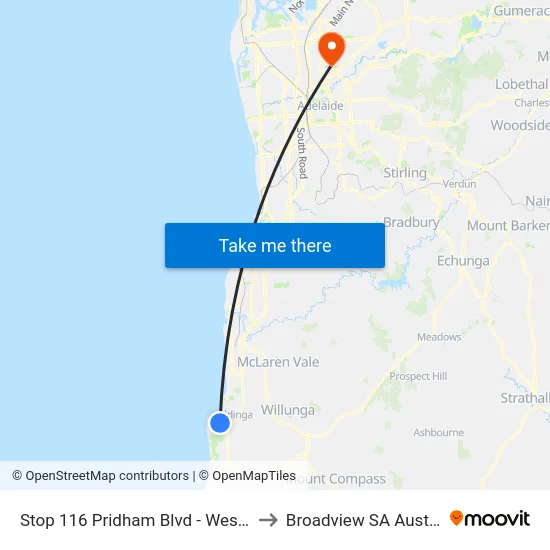 Stop 116 Pridham Blvd - West side to Broadview SA Australia map