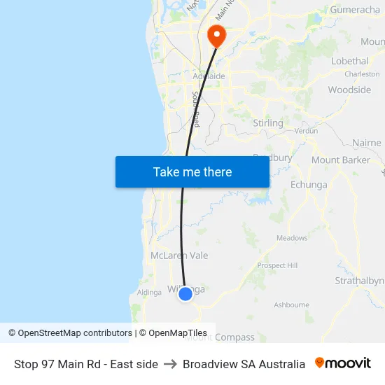 Stop 97 Main Rd - East side to Broadview SA Australia map