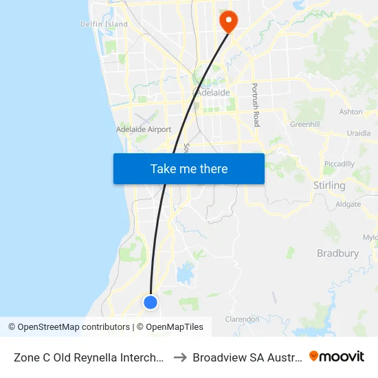 Zone C Old Reynella Interchange to Broadview SA Australia map