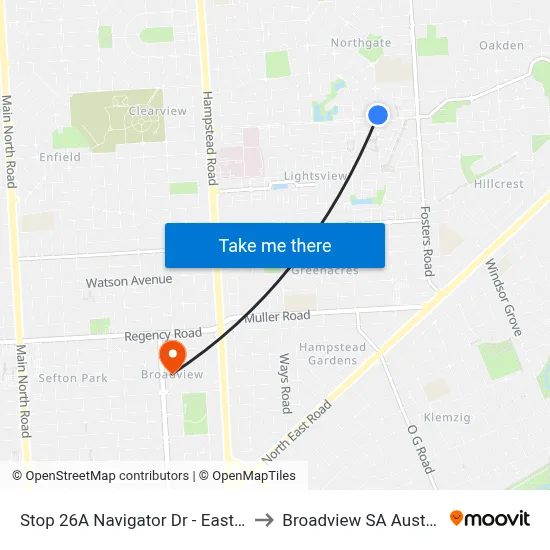 Stop 26A Navigator Dr - East side to Broadview SA Australia map