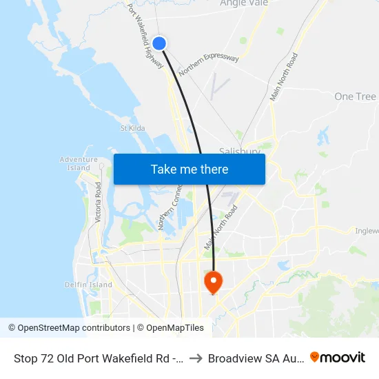 Stop 72 Old Port Wakefield Rd - East side to Broadview SA Australia map