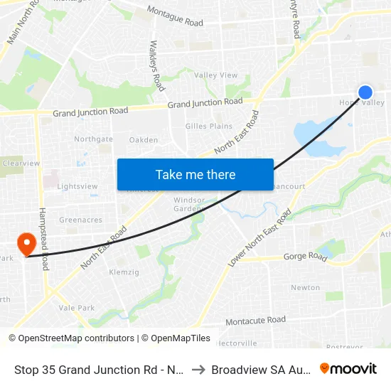 Stop 35 Grand Junction Rd - North side to Broadview SA Australia map