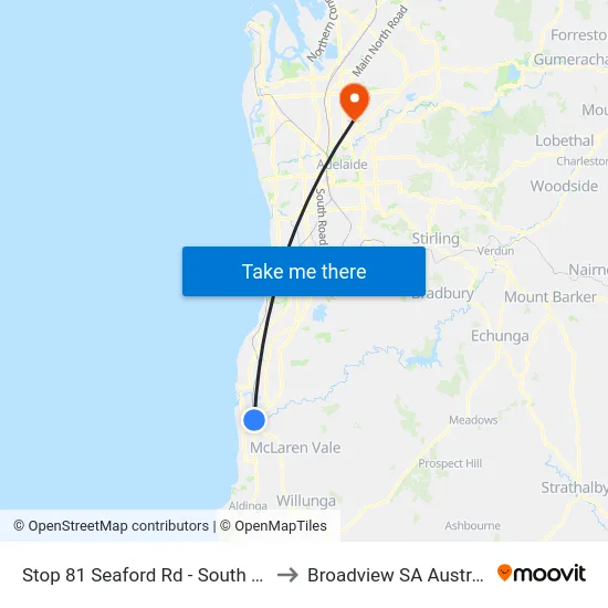 Stop 81 Seaford Rd - South side to Broadview SA Australia map