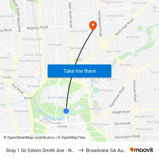 Stop 1 Sir Edwin Smith Ave - North side to Broadview SA Australia map