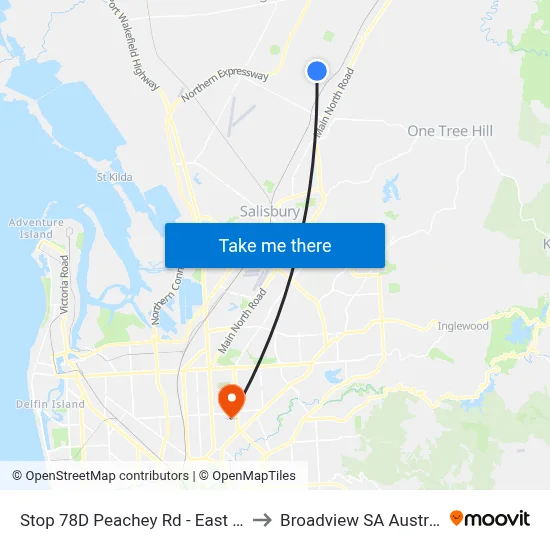 Stop 78D Peachey Rd - East side to Broadview SA Australia map