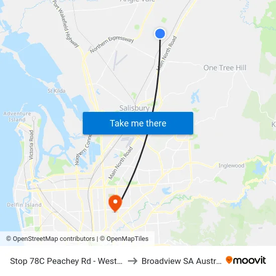Stop 78C Peachey Rd - West side to Broadview SA Australia map