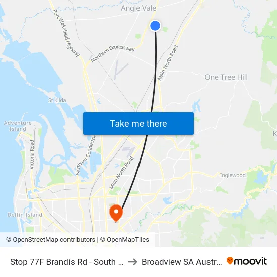 Stop 77F Brandis Rd - South side to Broadview SA Australia map