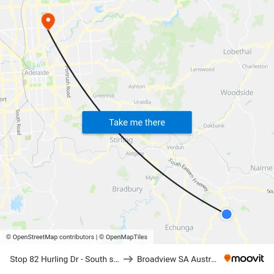 Stop 82 Hurling Dr - South side to Broadview SA Australia map