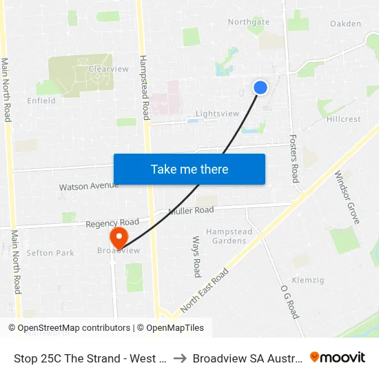 Stop 25C The Strand - West side to Broadview SA Australia map
