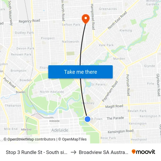 Stop 3 Rundle St - South side to Broadview SA Australia map