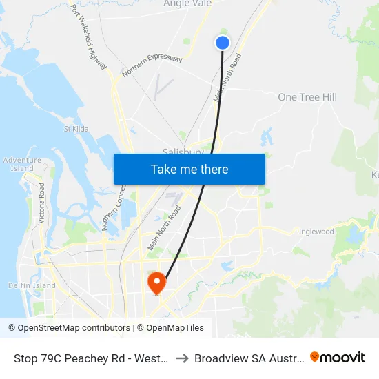 Stop 79C Peachey Rd - West side to Broadview SA Australia map