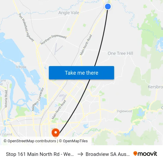 Stop 161 Main North Rd - West side to Broadview SA Australia map