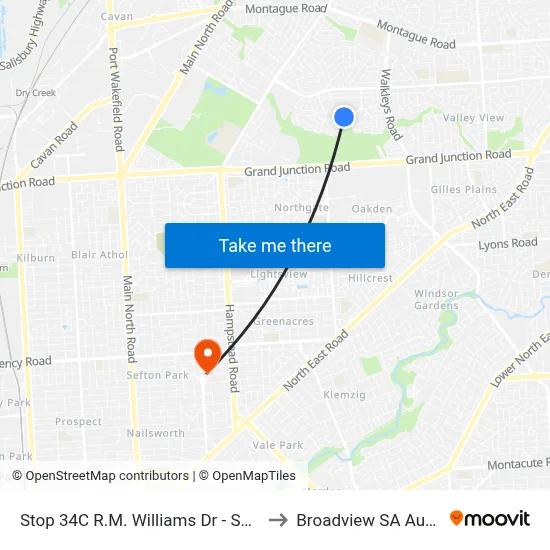 Stop 34C R.M. Williams Dr - South side to Broadview SA Australia map