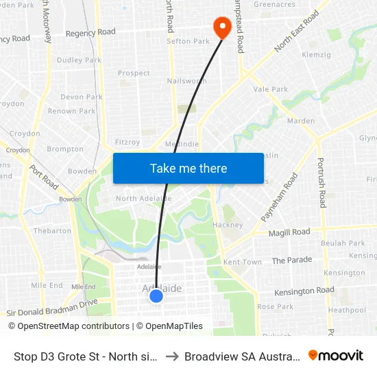Stop D3 Grote St - North side to Broadview SA Australia map